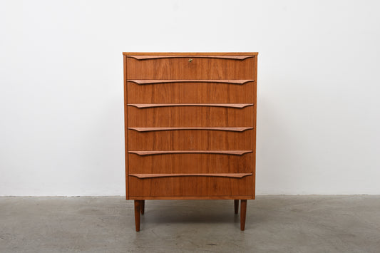 1960s teak chest with lipped handles