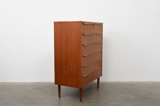 1960s teak chest with lipped handles