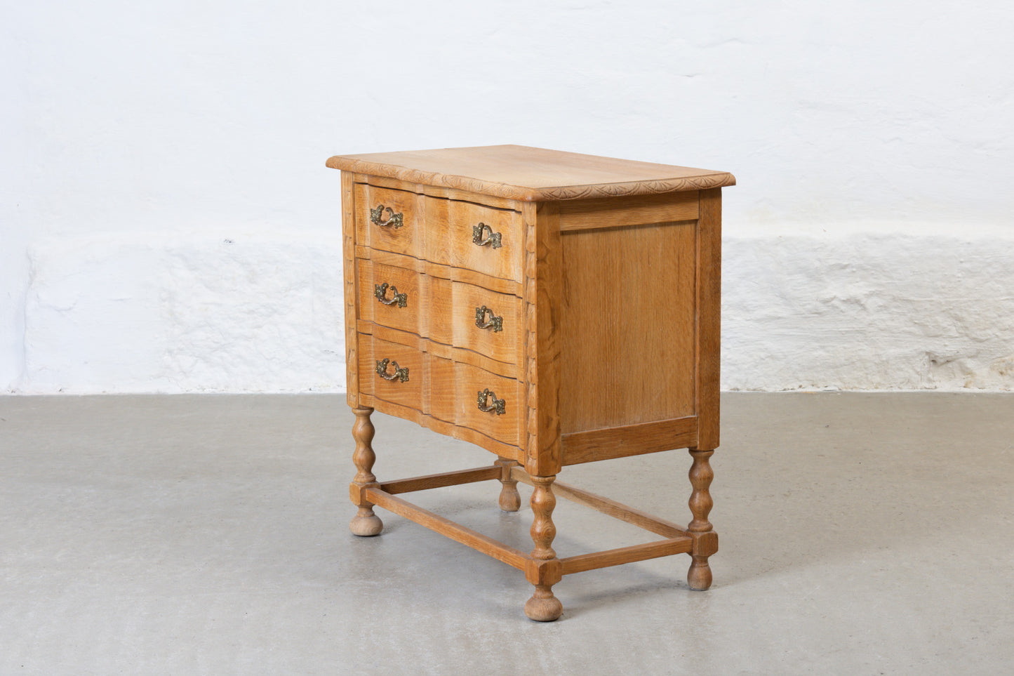 1970s low oak chest