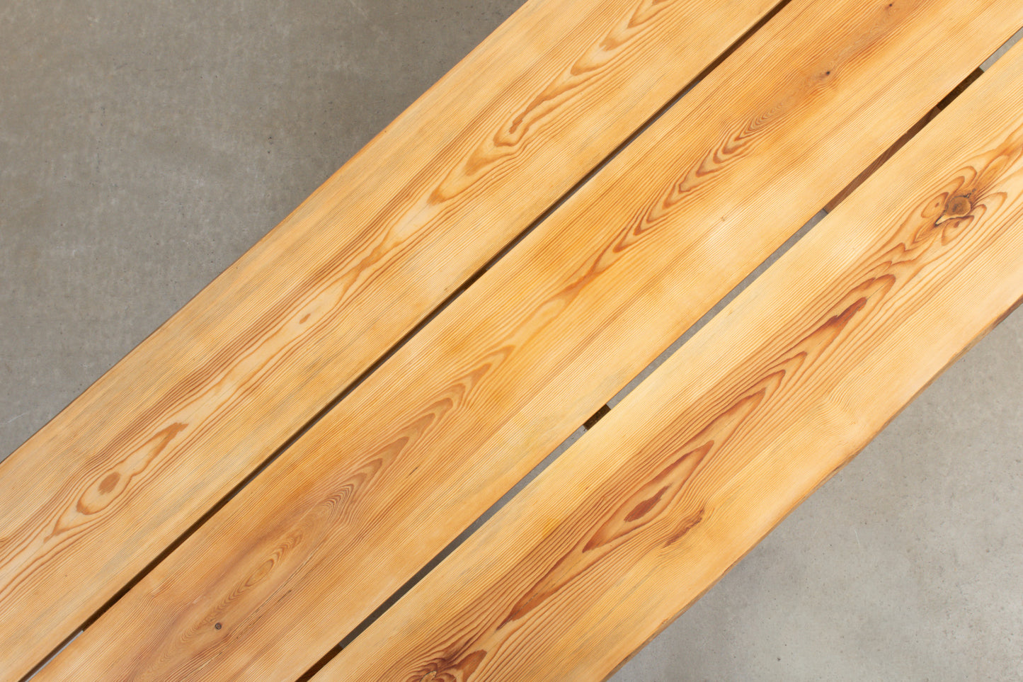1970s raw edge dining table in pine