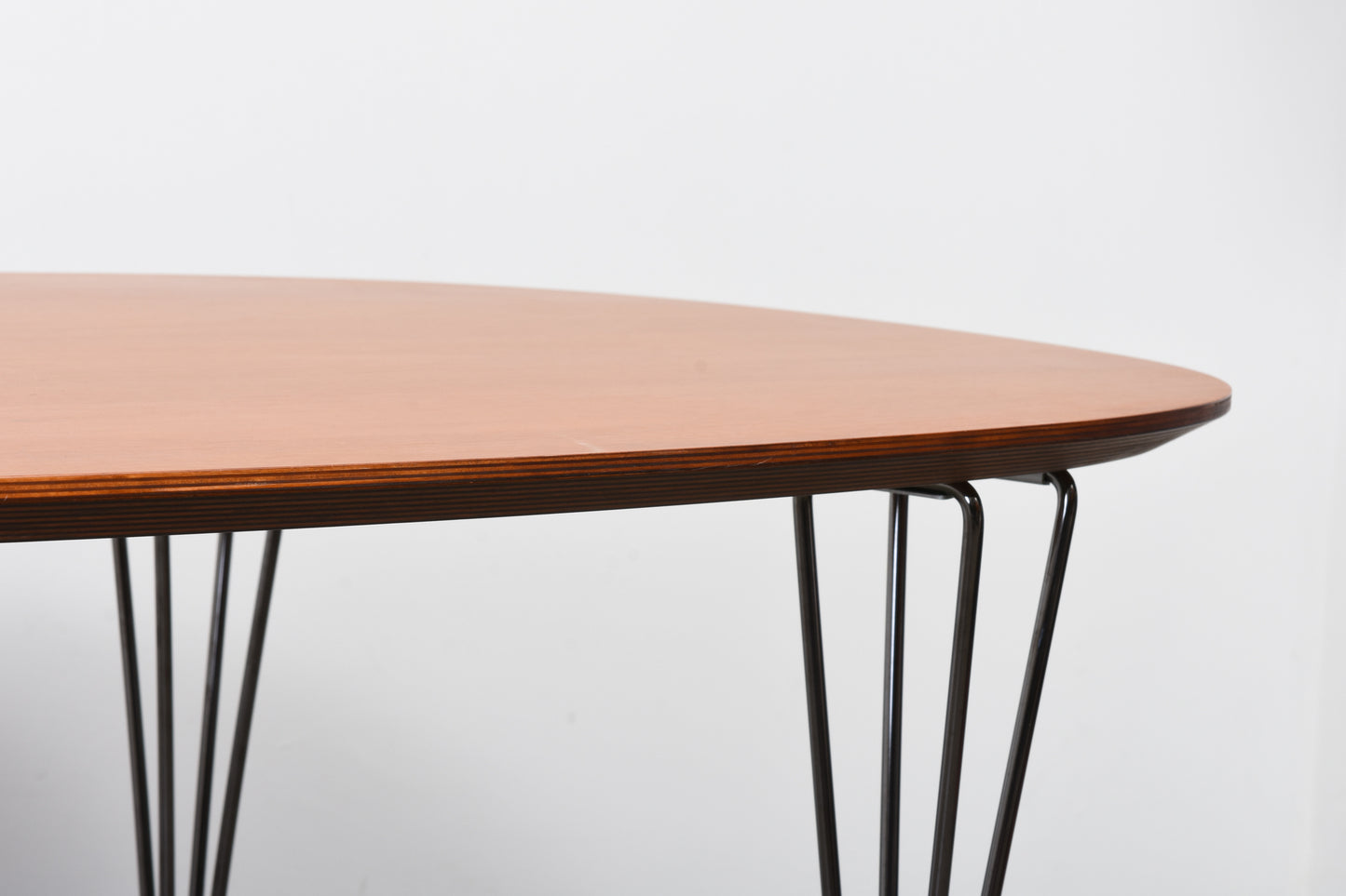 Danish teak table on metal legs