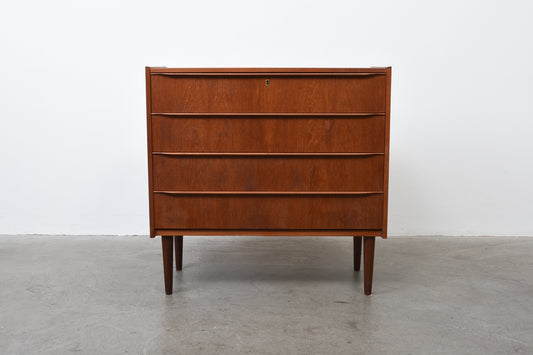 Low teak chest of drawers