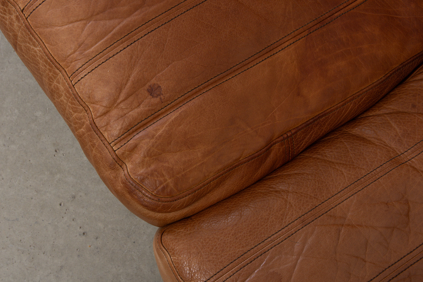 1970s tan leather three seater