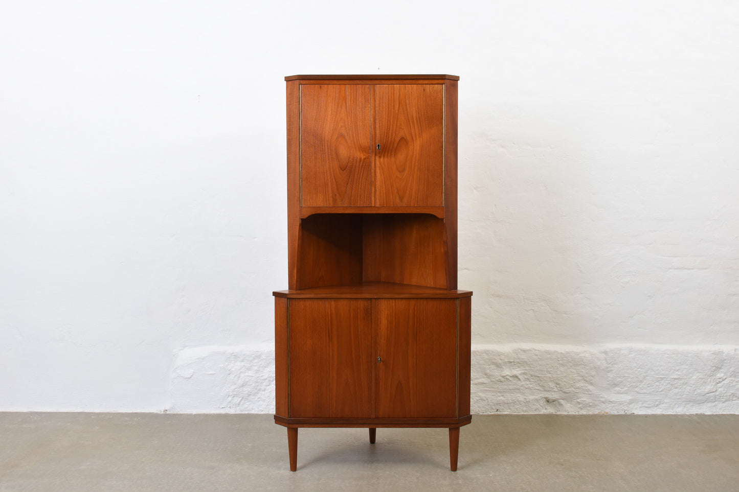 1960s Danish teak corner cabinet