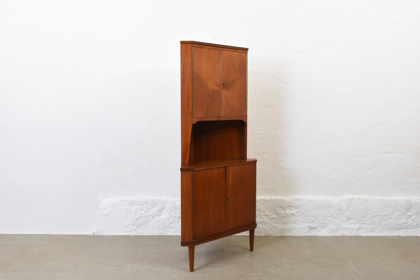 1960s Danish teak corner cabinet