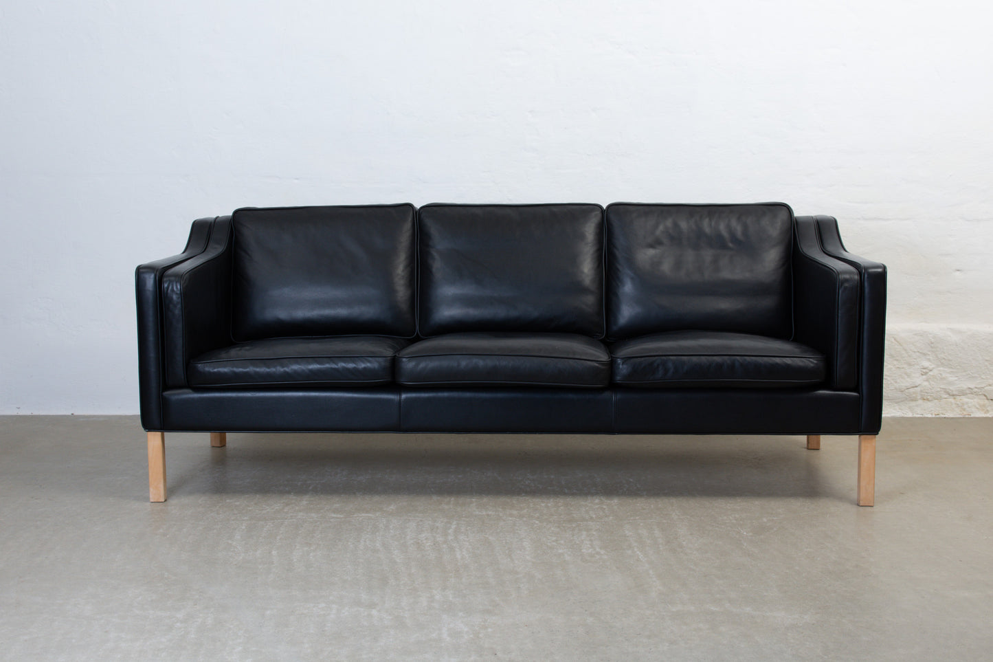 1990s Danish three seater in black leather no. 2
