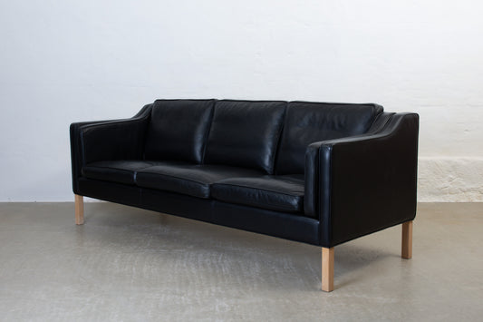 1990s Danish three seater in black leather no. 2