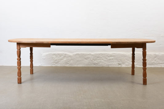 1970s extending oak dining table by Henning Kjærnulf