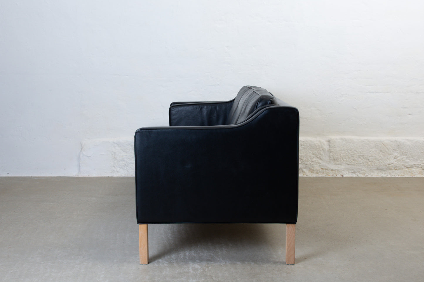 1990s Danish three seater in black leather no. 2