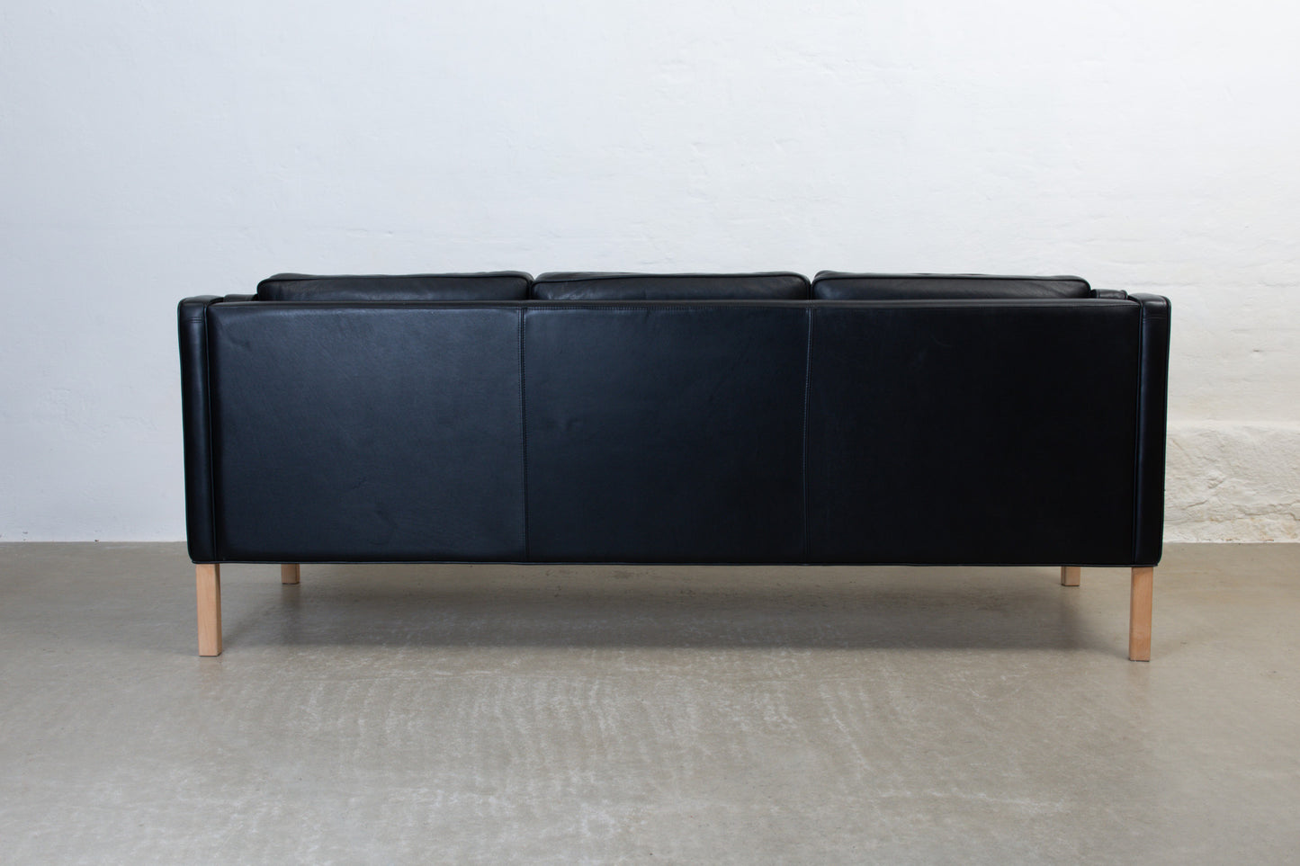 1990s Danish three seater in black leather no. 2