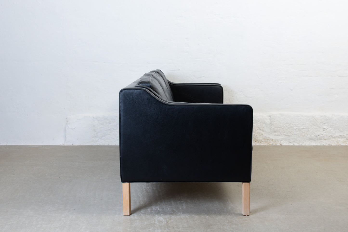 1990s Danish three seater in black leather no. 2