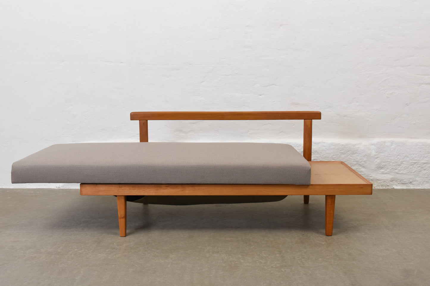 Newly reupholstered: 1960s 'Svane' day bed by Ingmar Relling