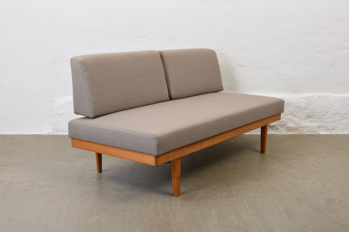 Newly reupholstered: 1960s 'Svane' day bed by Ingmar Relling