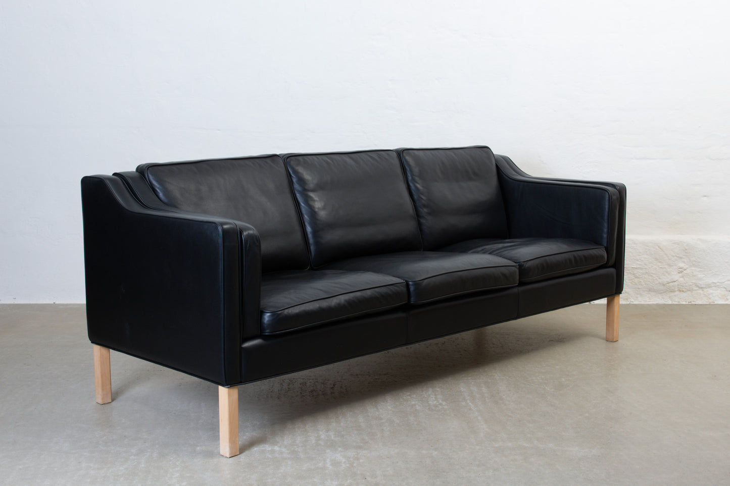 1990s Danish three seater in black leather no. 2
