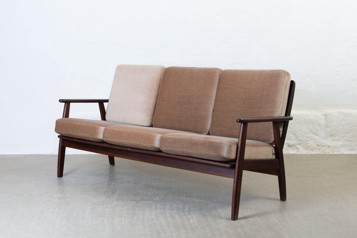 Choose your own fabric: 1960s Danish beech three seater