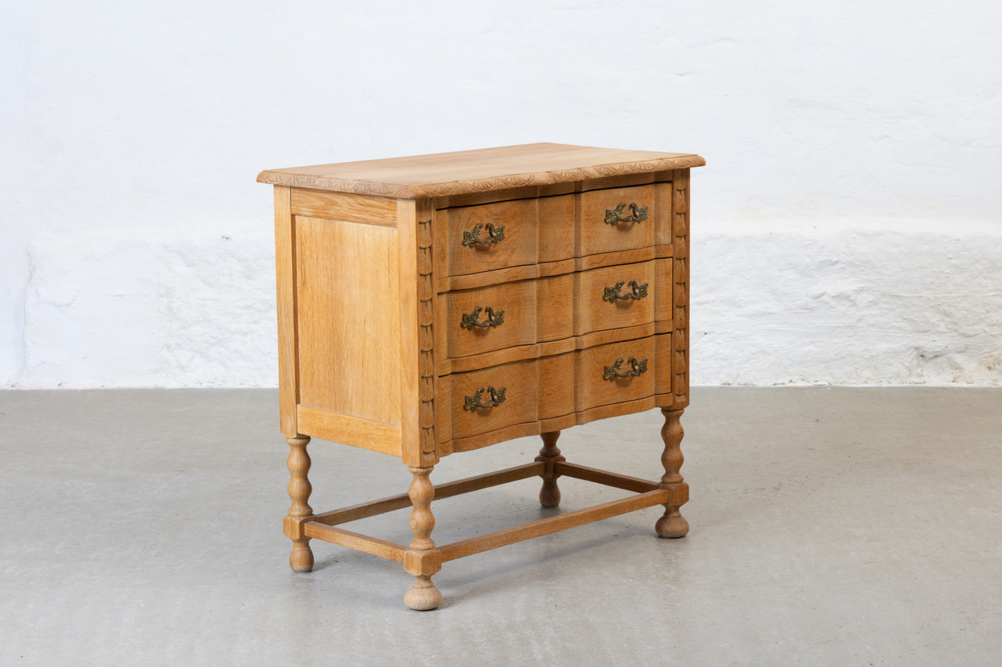 1970s low oak chest