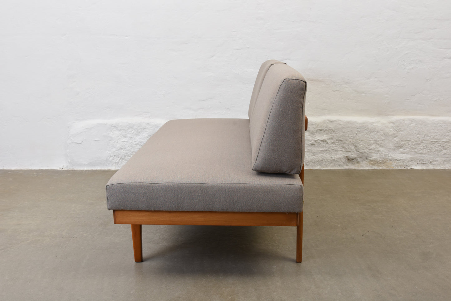 Newly reupholstered: 1960s 'Svane' day bed by Ingmar Relling