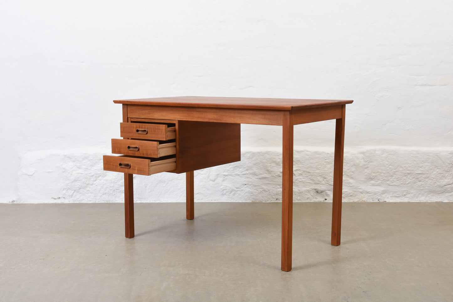 1960s single pedestal desk in teak