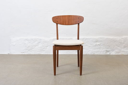 Set of four 1950s teak + oak chairs by Slagelse Møbelværk