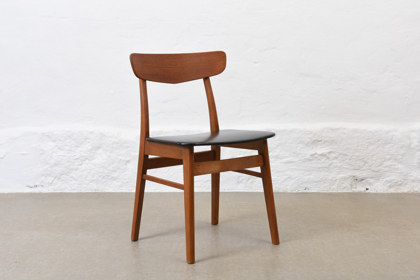 Two available: 1960s teak + beech chairs by Farstrup