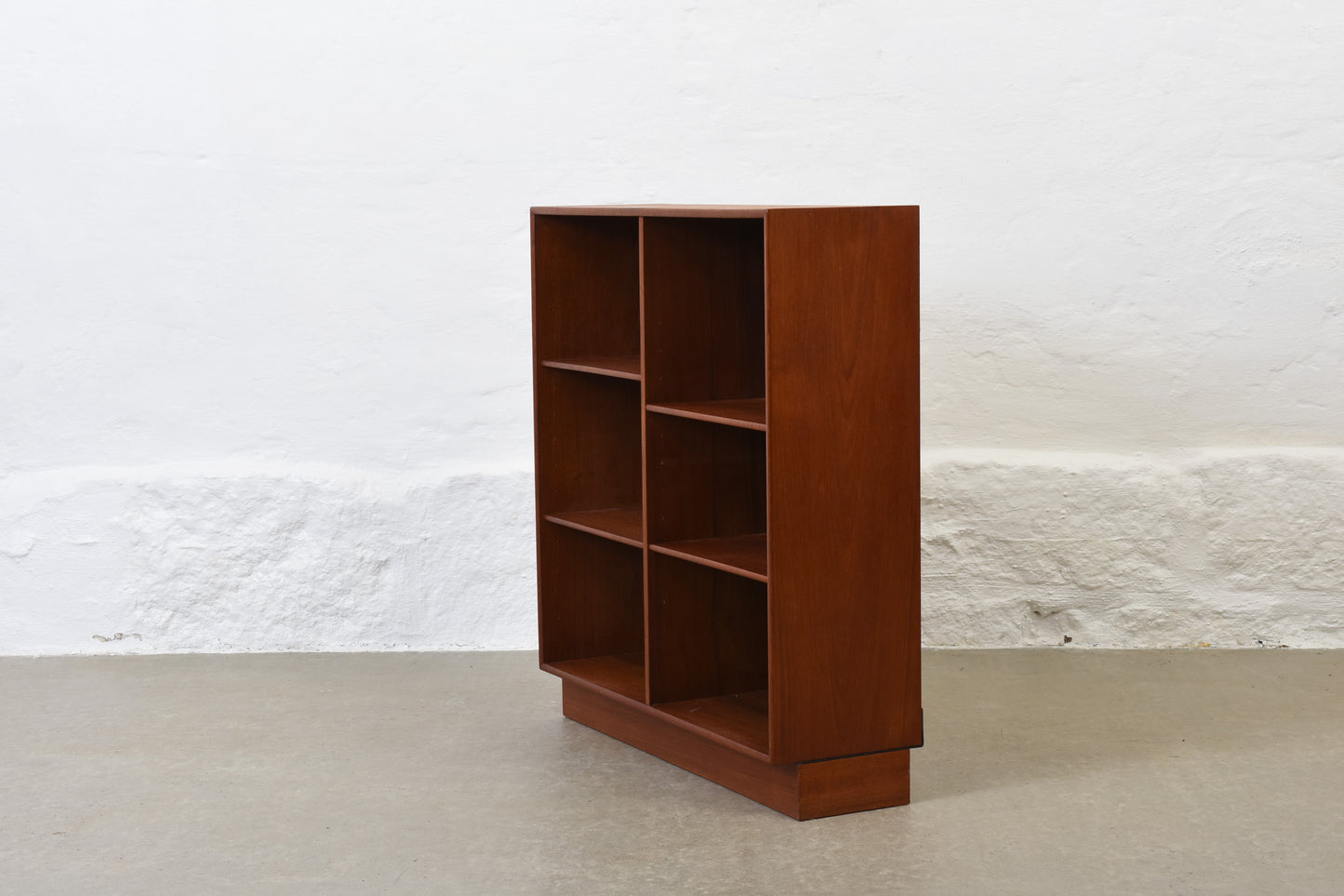 1960s low teak bookshelf