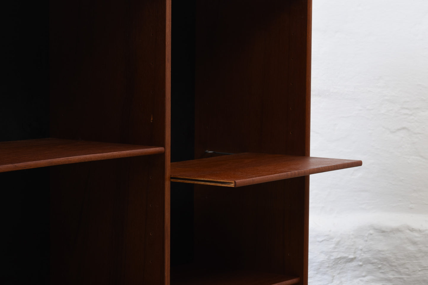 1960s low teak bookshelf