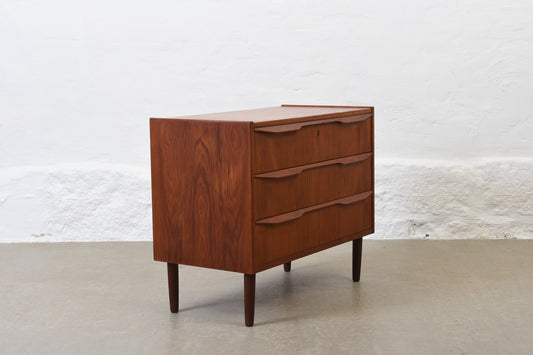1960s low teak chest with lipped handles no. 1
