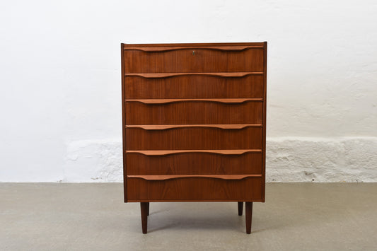 1960s teak chest of drawers with lipped handles no. 4