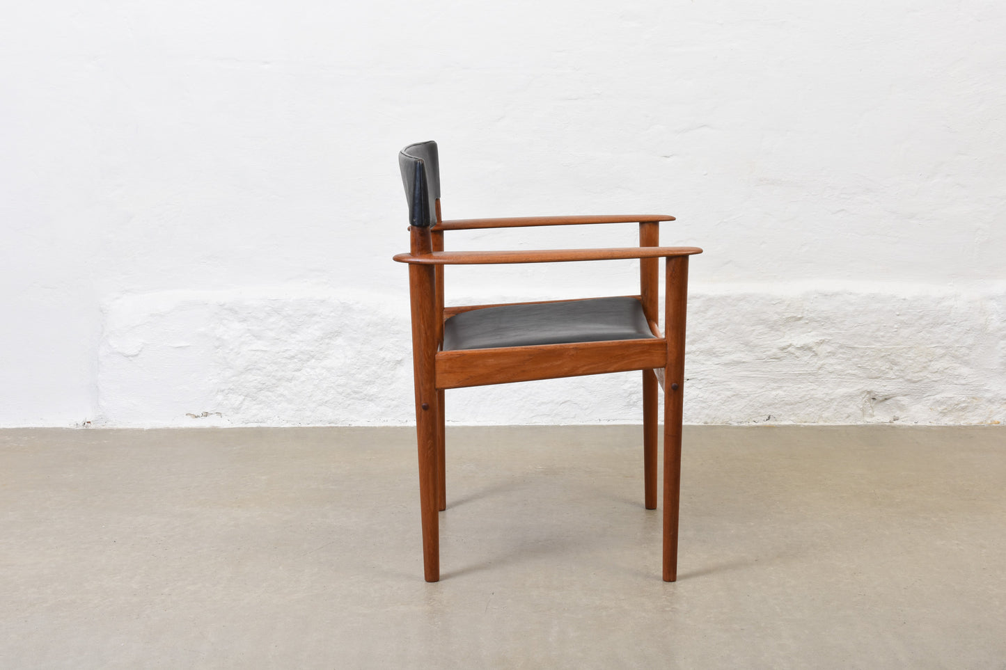 1950s teak + leather armchair by Grete Jalk