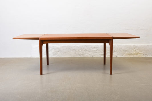 1960s extending dining table in teak by Henning Kjærnulf