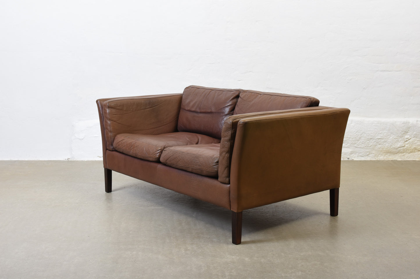 1960s Danish leather two seater