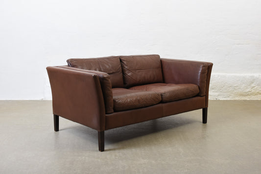1960s Danish leather two seater