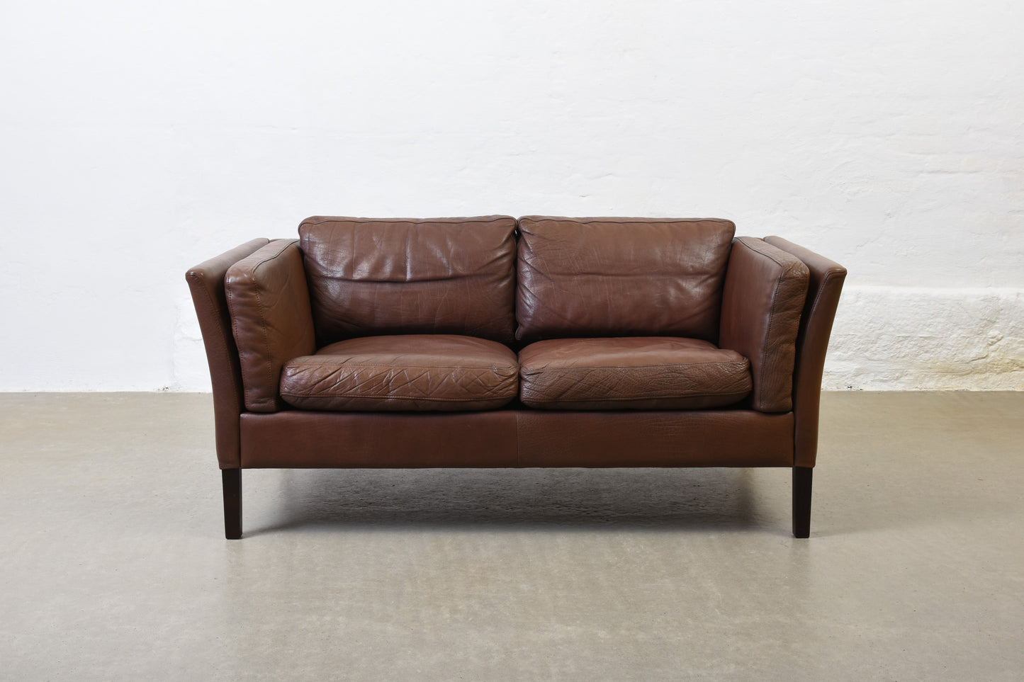 1960s Danish leather two seater