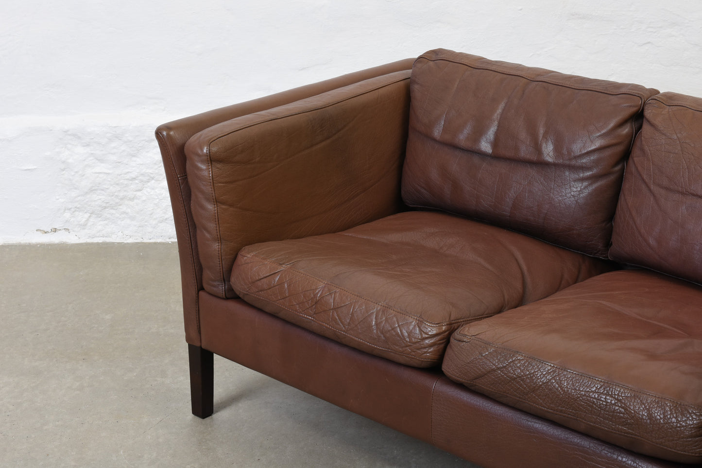 1960s Danish leather two seater