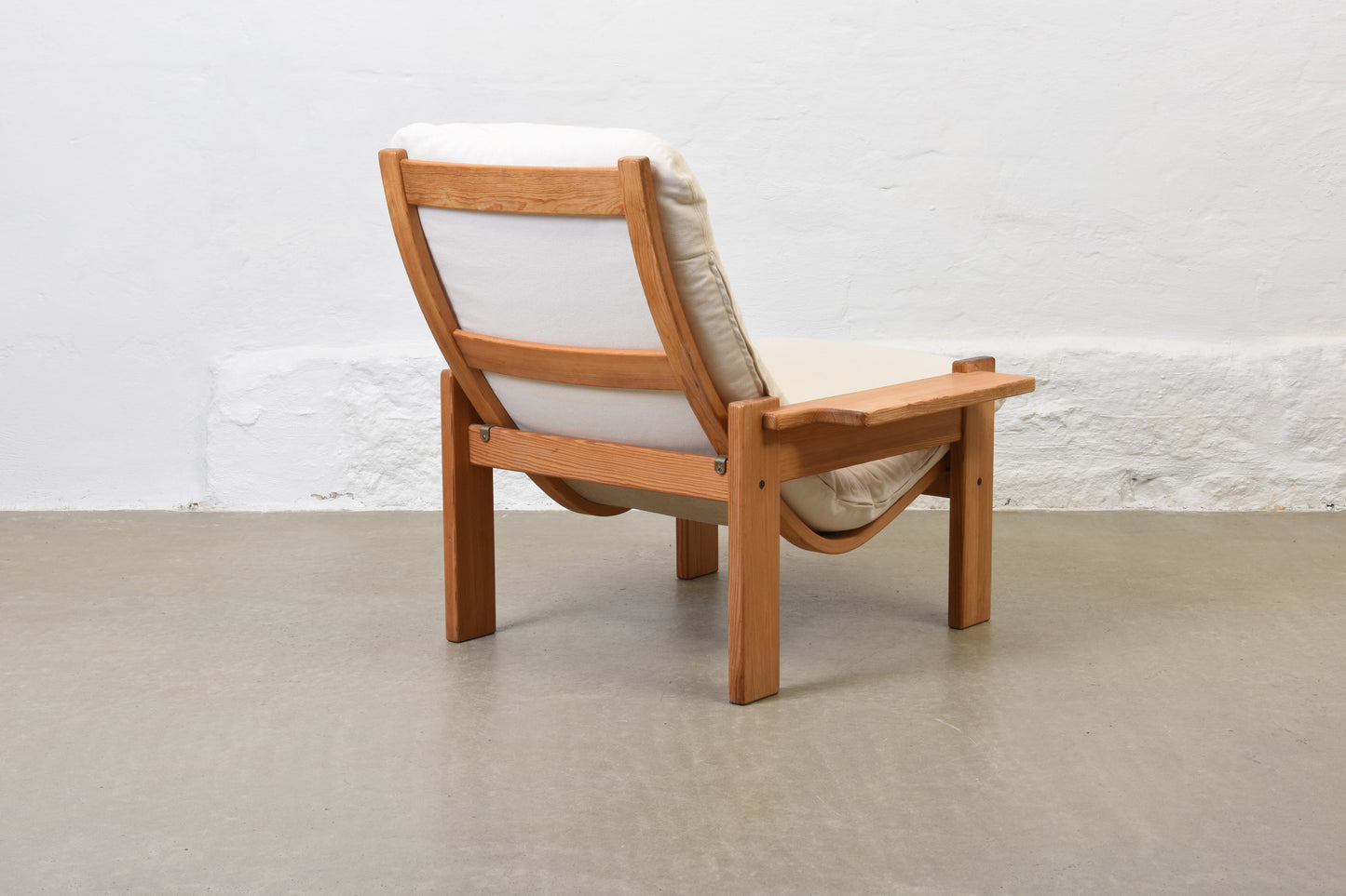 Two available: 1970s pine loungers by Yngve Ekström