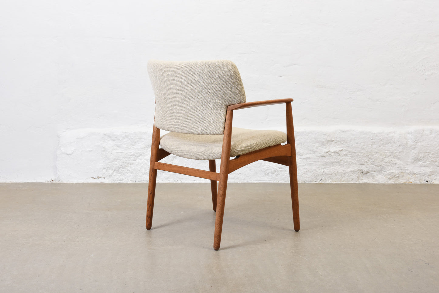 Newly reupholstered: 1960s oak armchair by Aksel Bender Madsen