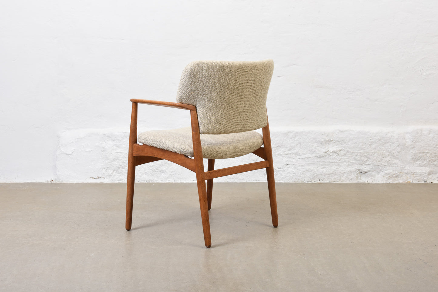 Newly reupholstered: 1960s oak armchair by Aksel Bender Madsen