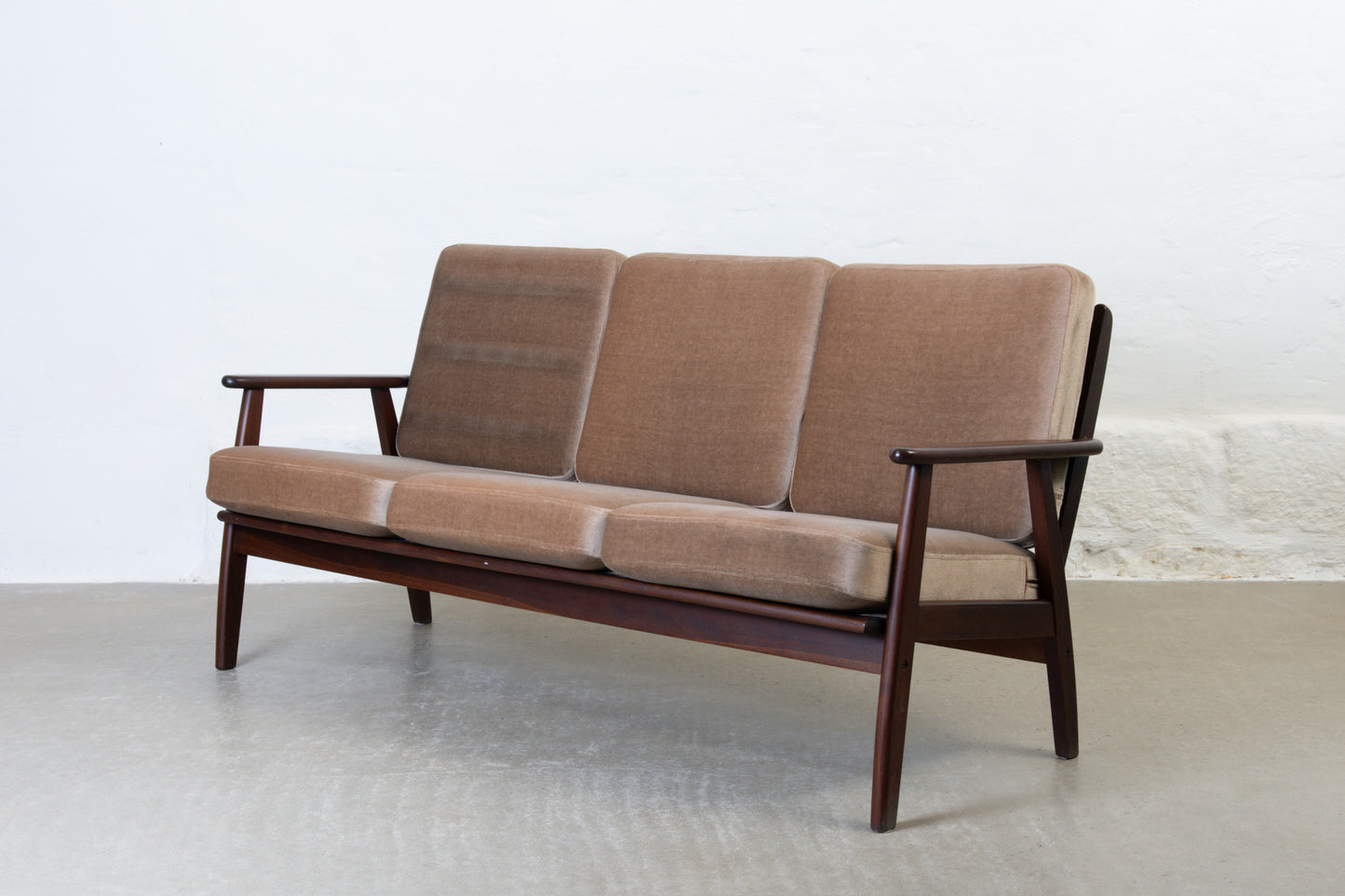Choose your own fabric: 1960s Danish beech three seater