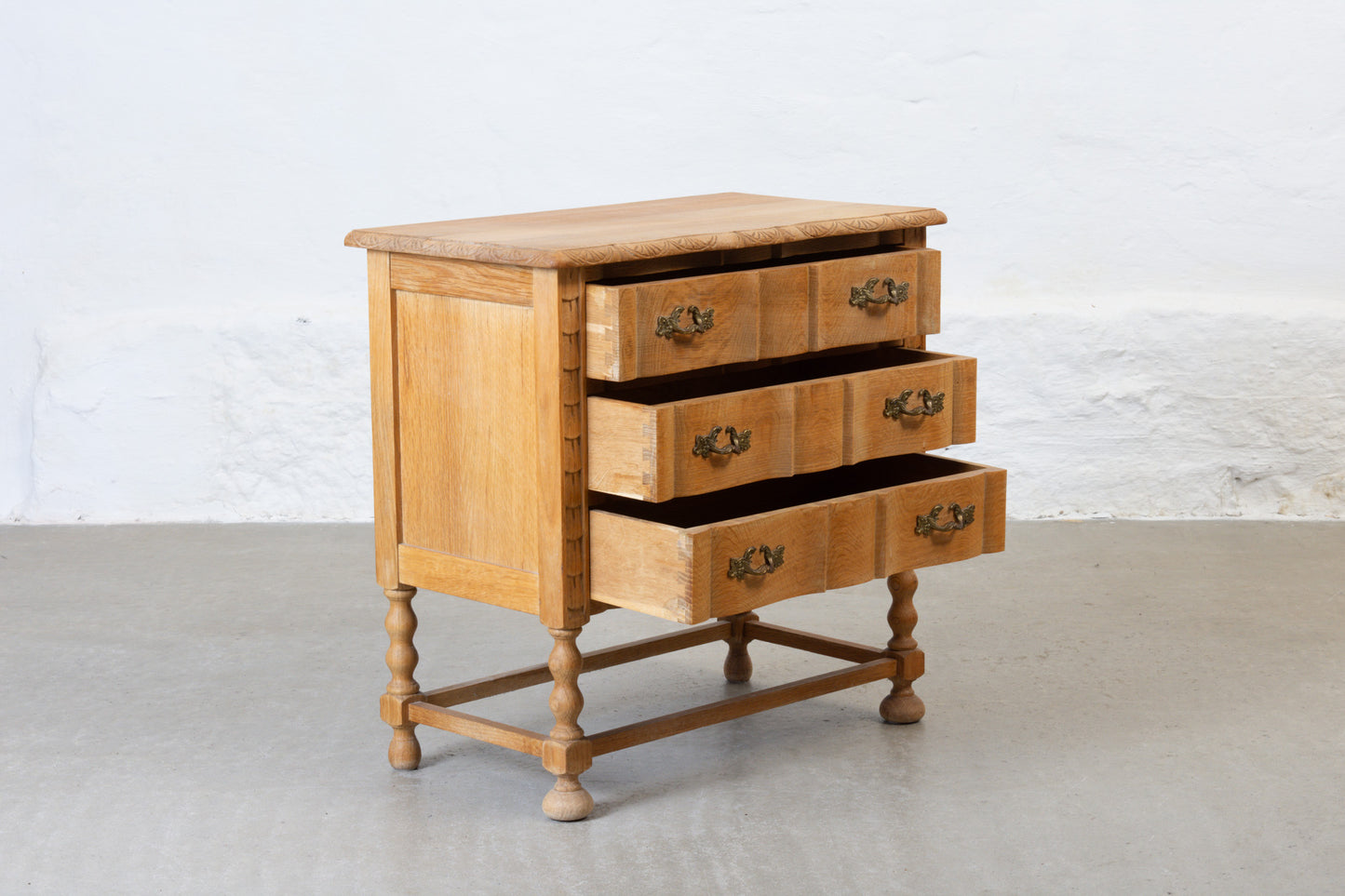 1970s low oak chest