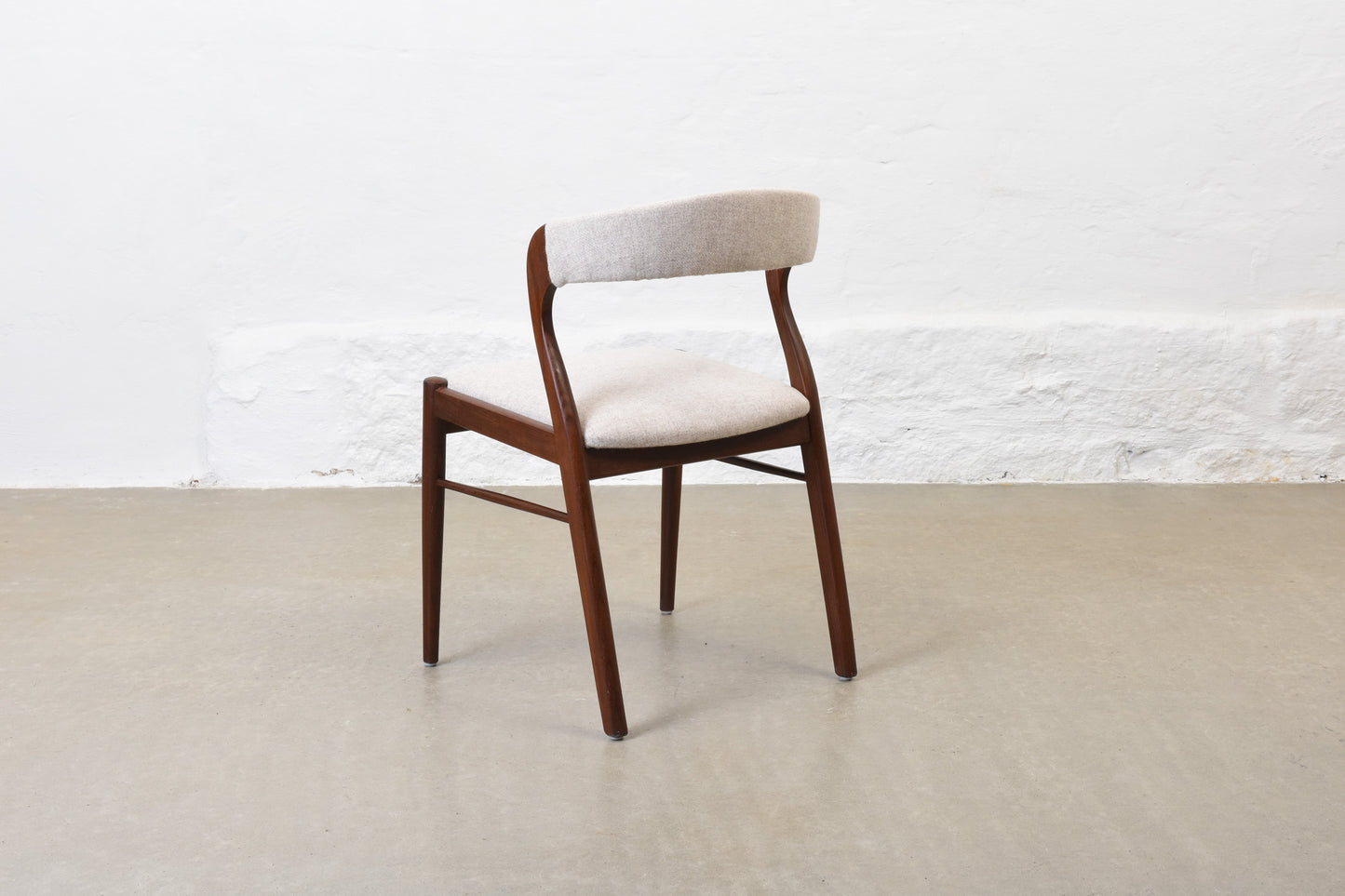 Two available: 1950s teak + felt chairs