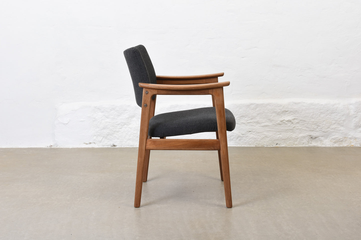 Newly reupholstered: 1960s oak armchair by Erik Kirkegaard