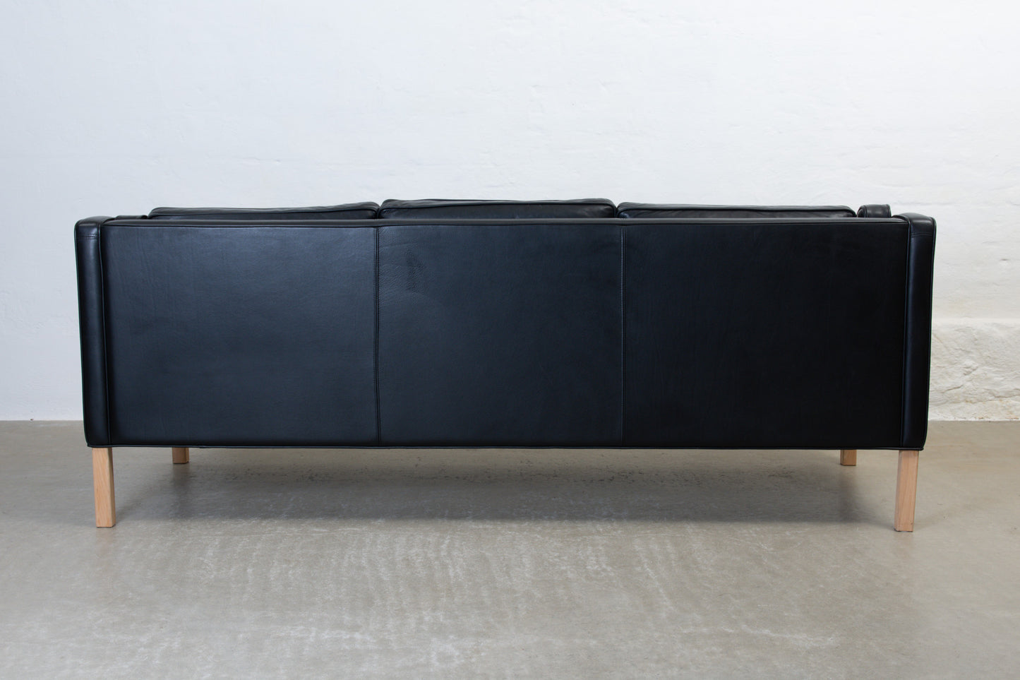 1990s Danish three seater in black leather no. 1