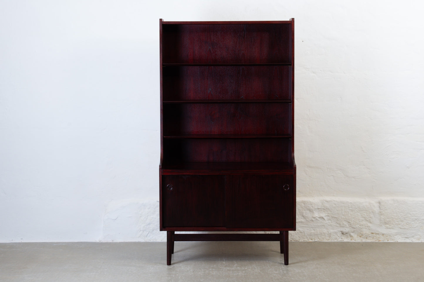 1960s stained oak bookcase by Johannes Sorth