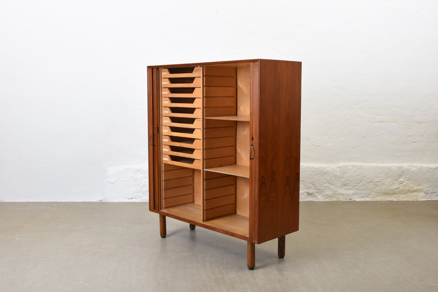 1950s teak archive unit