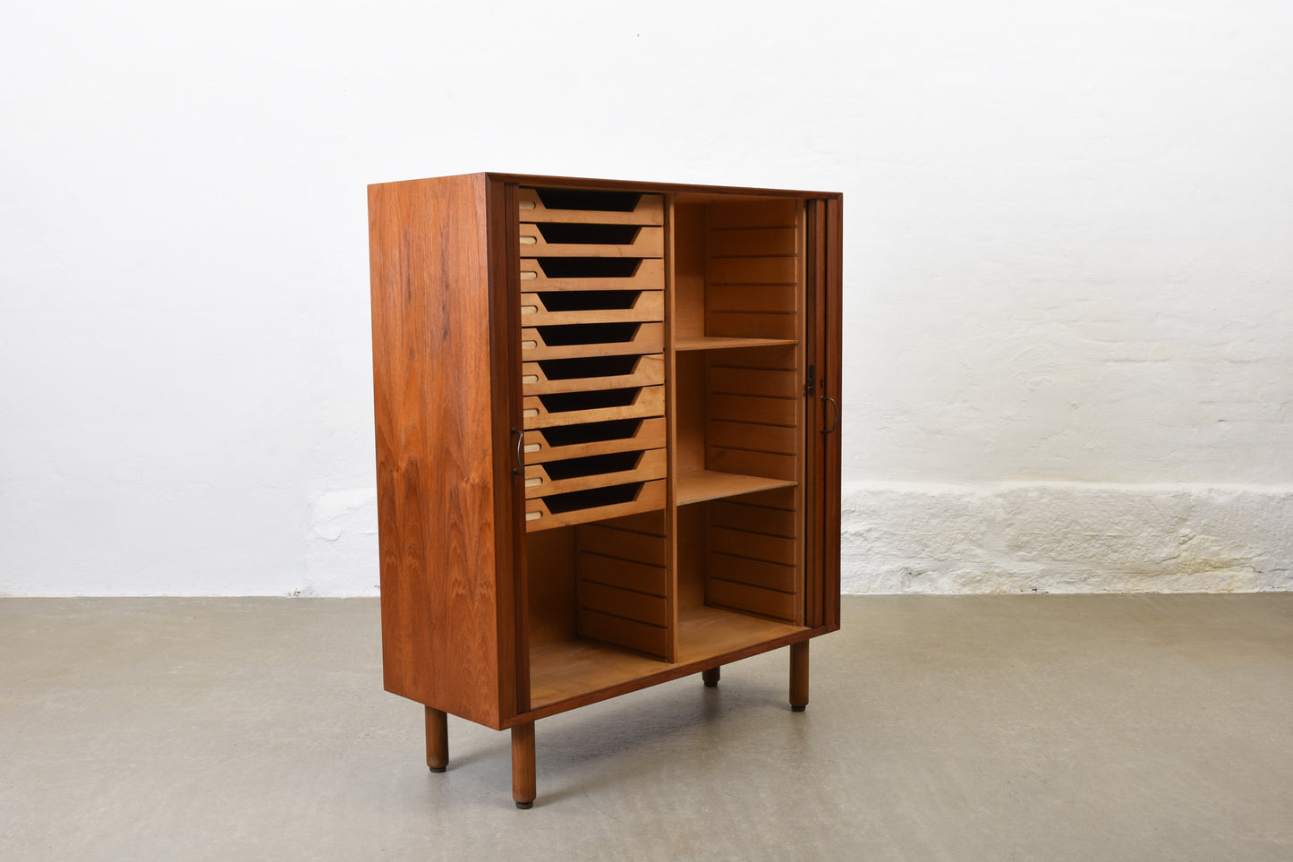 1950s teak archive unit