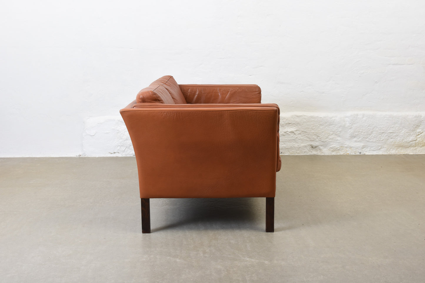 1980s Danish leather two seater
