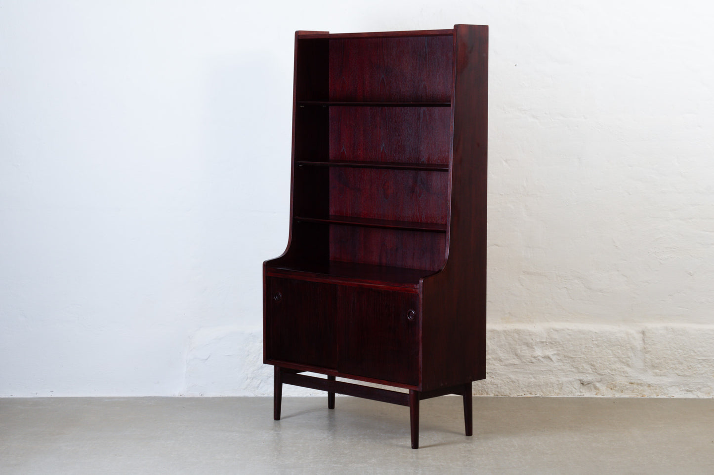 1960s stained oak bookcase by Johannes Sorth