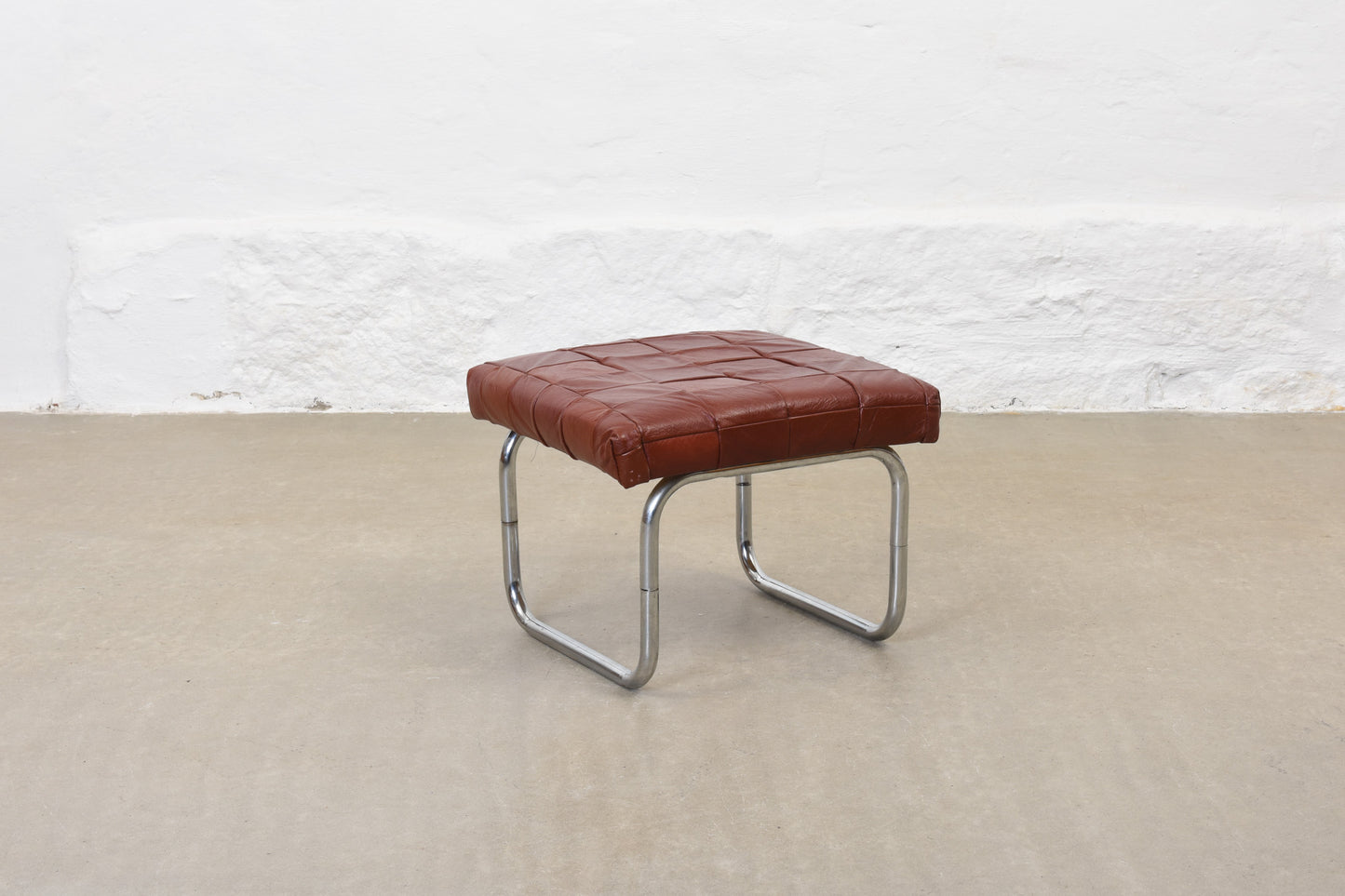 1960s patchwork leather foot stool no. 1