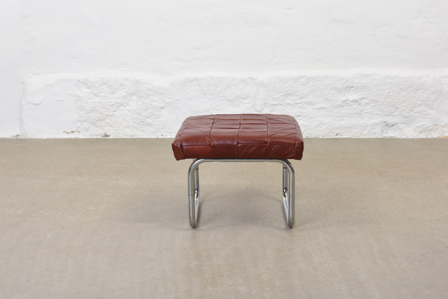 1960s patchwork leather foot stool no. 1