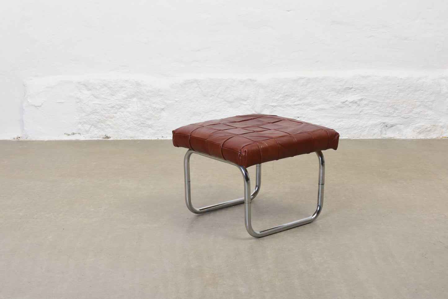 1960s patchwork leather foot stool no. 1